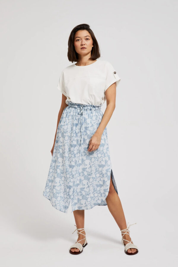 33bc131a8dbb1014e6df403aac1a375b9f342bf0 Spódnica lyocell w kwiaty błękitna