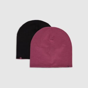 4F Czapka beanie dwustronna dziecięca - różowa