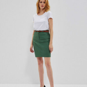 Ołówkowa spódnica z paskiem seledynowa