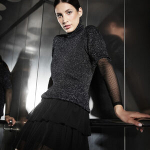 Golf z metaliczną nitką czarny