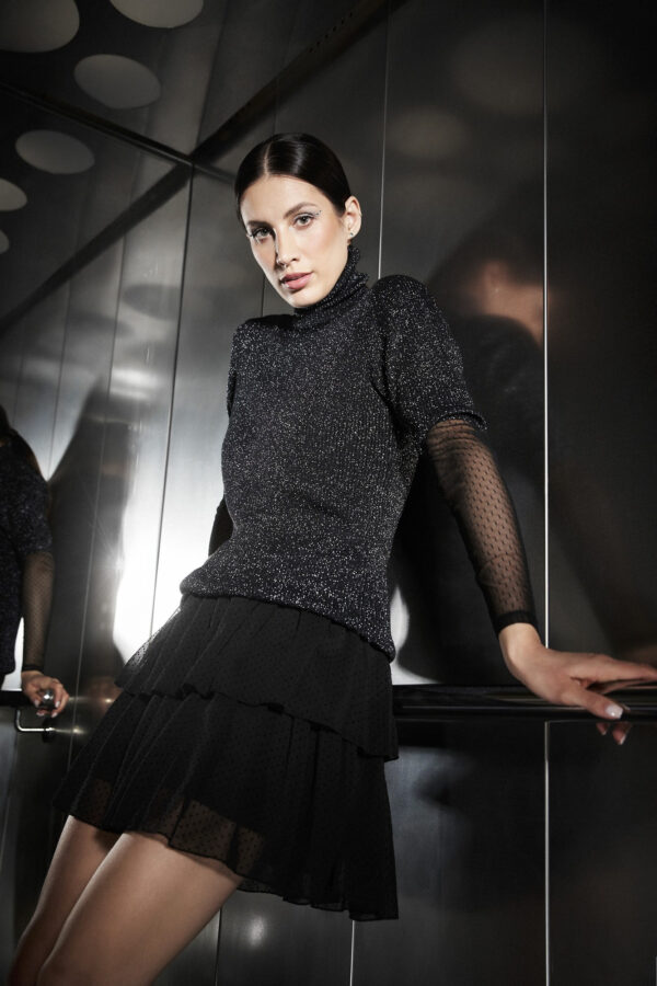 Golf z metaliczną nitką czarny