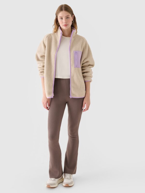 4F T-shirt slim gładki damski - biały