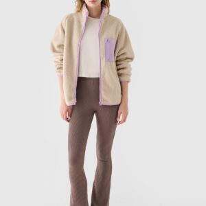 4F T-shirt slim gładki damski - biały