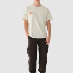 4F T-shirt oversize z nadrukiem męski - beżowy