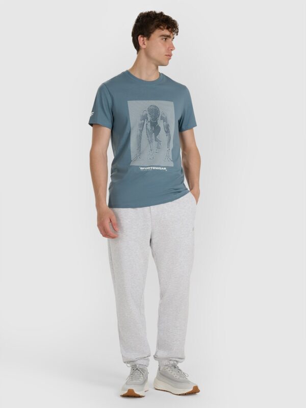 4F T-shirt regular z nadrukiem męski - granatowy