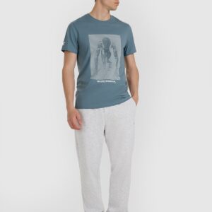 4F T-shirt regular z nadrukiem męski - granatowy