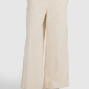 4F Spodnie oversize z szerokimi nogawkami damskie - białe