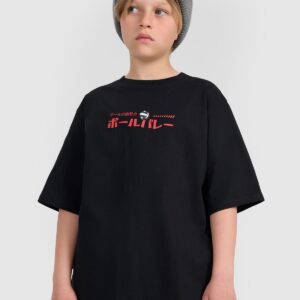 36eb9ad917a57b9ec8b62c1a3de3d6418483f88e 4F T-shirt oversize z nadrukiem chłopięcy - czarny 140 (9-10 lat)