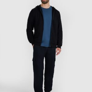 4F Bluza dresowa rozpinana z kapturem męska - czarna