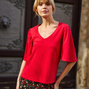 Bluzka z bawełny czerwona