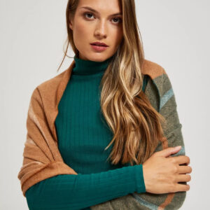 Szalik z frędzlami szmaragdowy