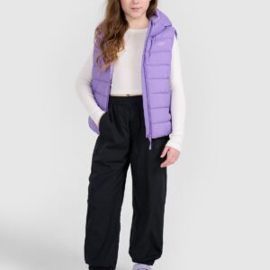 4F Bezrękawnik puchowy z wypełnieniem syntetycznym dziewczęcy - fioletowy 122 (6-7 lat)