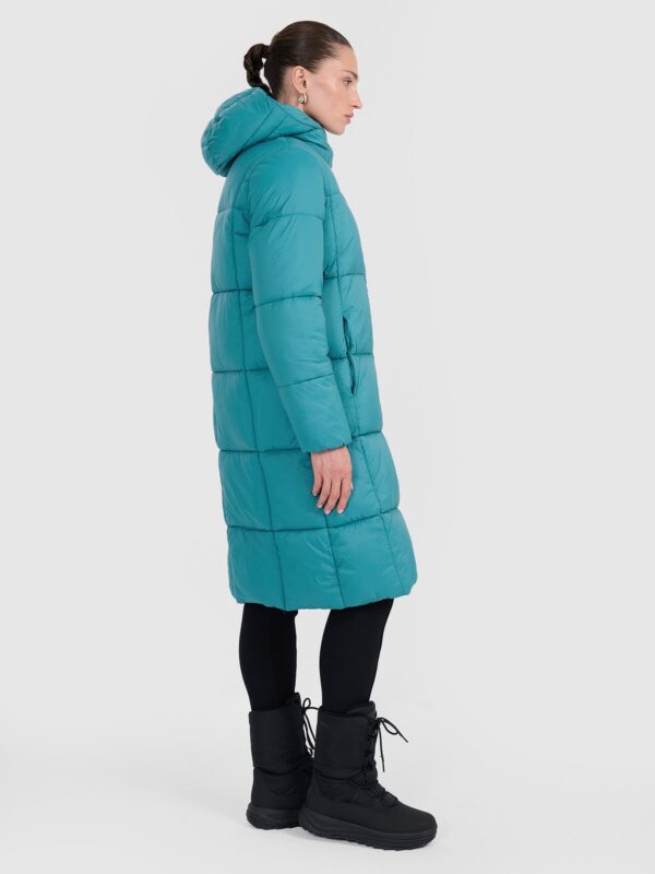 4F Płaszcz puchowy z wypełnieniem syntetycznym damski - turkusowy