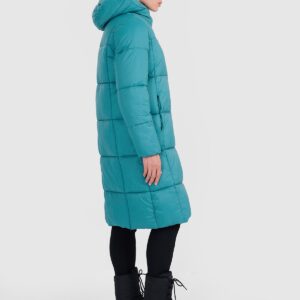 4F Płaszcz puchowy z wypełnieniem syntetycznym damski - turkusowy