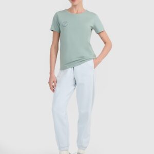 4F T-shirt regular z nadrukiem damski - turkusowy