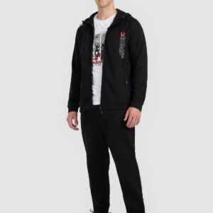 4F Bluza dresowa rozpinana z kapturem męska - czarna