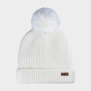 4F Czapka zimowa z pomponem damska - biała
