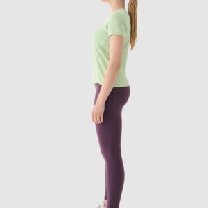 4F Legginsy do biegania z wysokim stanem damskie - fioletowe