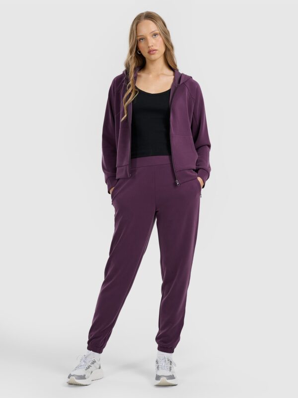 4F Bluza dresowa rozpinana z modalem damska - fioletowa