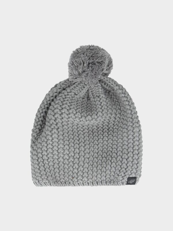 38ba2e00b51d5d50f2a9000da315e655c78c46d2 4F Czapka zimowa z pomponem męska - szara