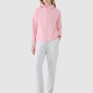 4F Polar regular z kapturem damski - różowy