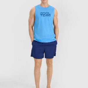 4F Tank top regular męski - niebieski