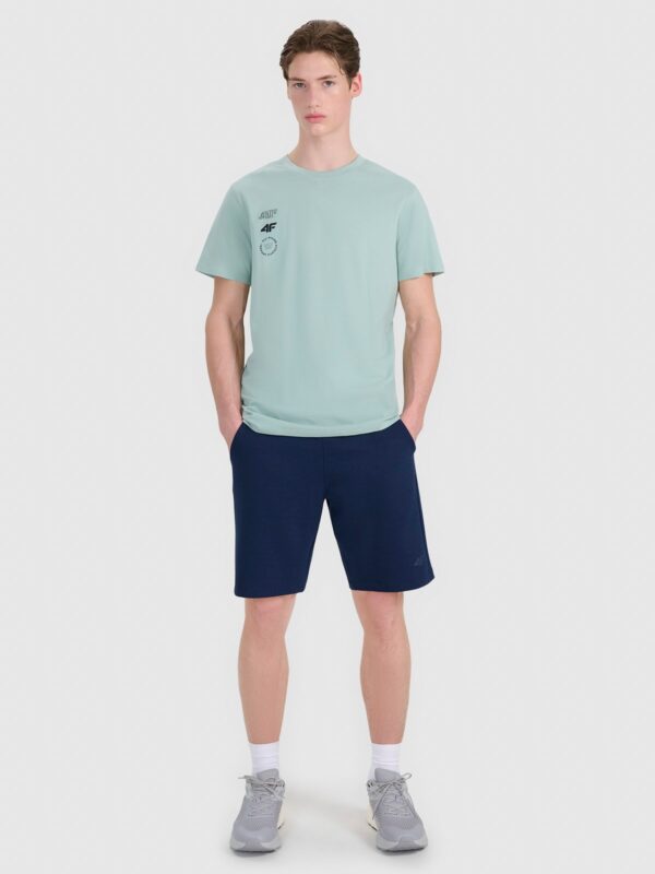 39ae47302f561623b4afa35b6b2044a5f5f315b3 4F T-shirt regular z nadrukiem męski - turkusowy