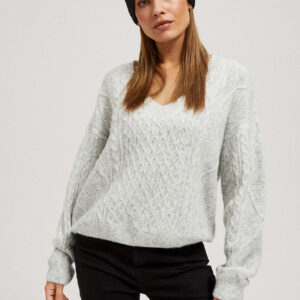 39ceb77ae810678b95c990194763dd7a9ac999eb Sweter z dekoltem w serek szary