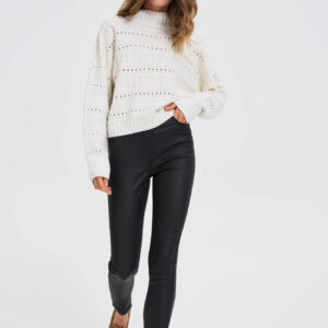 Woskowane spodnie czarne