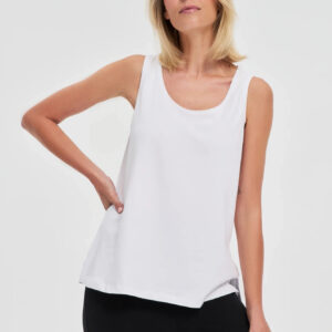 Top z bawełny biały