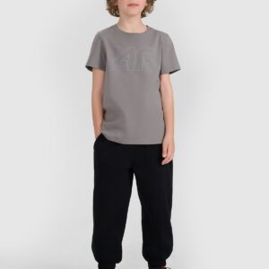 3b35a886e9a61cc8ae2cc2822f33d6a74a4e37d4 4F T-shirt regular z nadrukiem chłopięcy - szary 128 (7-8 lat)