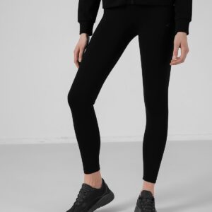4F Legginsy dzianinowe damskie - czarne