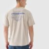 4F T-shirt oversize z nadrukiem męski - beżowy