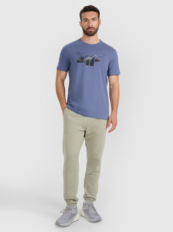 4F T-shirt regular z nadrukiem męski - granatowy