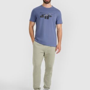 4F T-shirt regular z nadrukiem męski - granatowy