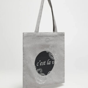 Torba shopper z nadrukiem szara