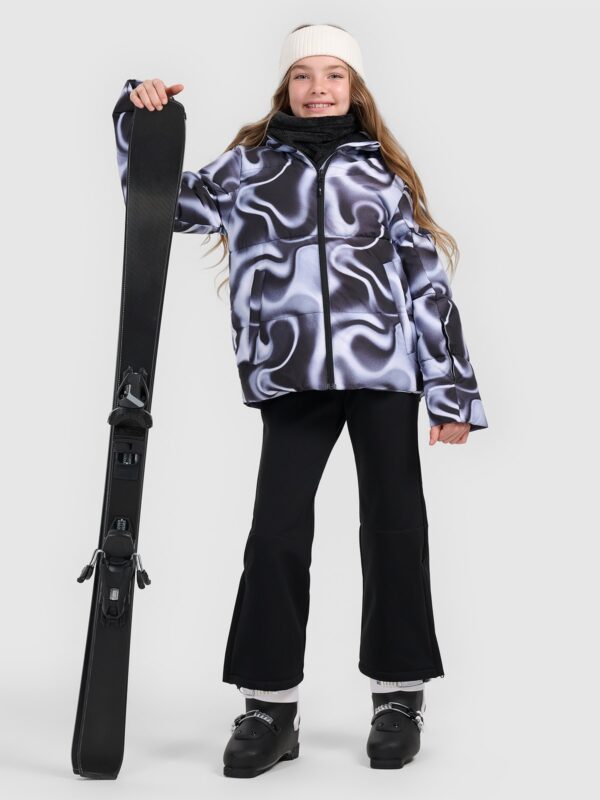 3be07a69b4be6b08847ab041c766d5c8316f8204 4F Kurtka narciarska membrana 5000 dziewczęca - multikolor 122 (6-7 lat)