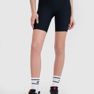 4F Legginsy krótkie dzianinowe damskie - czarne