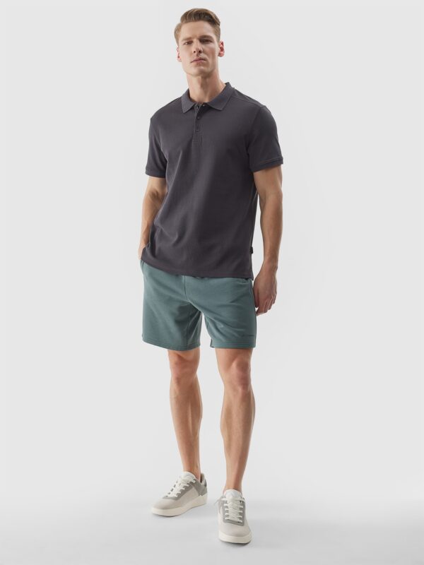 4F Koszulka polo regular męska - grafitowa