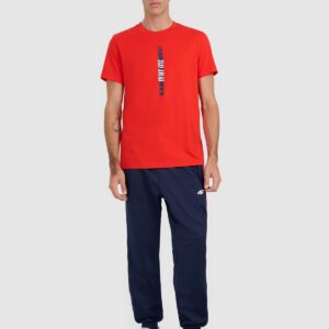 4F T-shirt regular z nadrukiem męski - czerwony