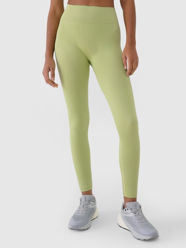 4F Legginsy treningowe bezszwowe damskie - zielone