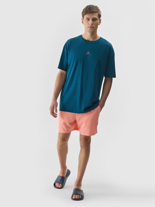 4F T-shirt z nadrukiem męski - morski
