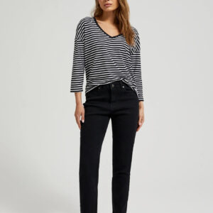 Gładkie jeansy boyfriend czarne