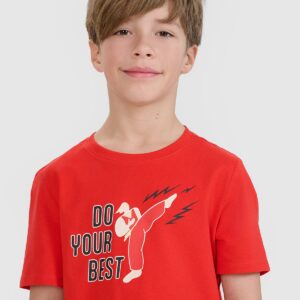 3d071715c4b9b729d40bed4ea4ab2edd6c660b41 4F T-shirt regular z nadrukiem chłopięcy - czerwony 122 (6-7 lat)