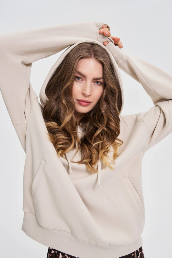 Bluza z kapturem beżowa
