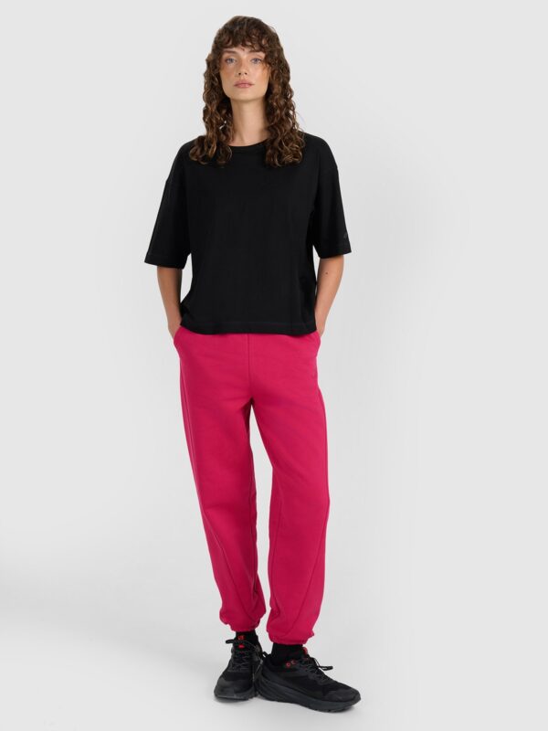 4F T-shirt oversize gładki damski - czarny