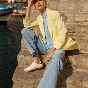 3da90569c22982f673b74e15bb5ba54ec3afe5dc Marynarka z podwijanymi rękawami żółta