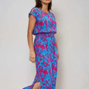 Wiskozowa sukienk maxi fuksjowa