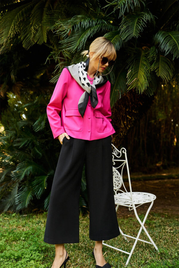 Spodnie kuloty z guzikami czarne