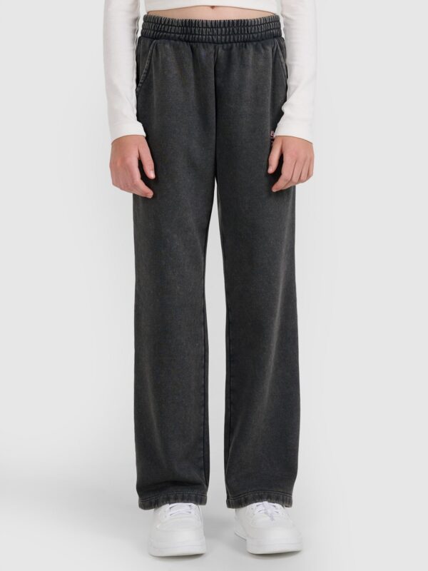 4F Spodnie dresowe z szerokimi nogawkami dziewczęce - szare 122 (6-7 lat)